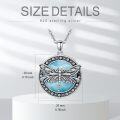 wholesale 925 Sterling Silver Blue Enamel Dragonfly Pendant Necklace for Women Gifts-0-1