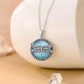 wholesale 925 Sterling Silver Blue Enamel Dragonfly Pendant Necklace for Women Gifts-0-3