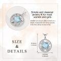 wholesale 925 Sterling Silver Round Larimar Ocean Life Pendant Necklace s for Women and Girls-0-1