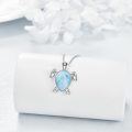 wholesale 925 Sterling Silver Larimar Sea Turtle Pendant Necklace for Women & Teenage Girls-0-3