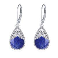 wholesale Sterling Silver No Gemstone Teardrop Filigree Irish Celtic Drop Earrings for Women Girls - Rhodium Plated- Rhodium Plated