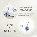 wholesale 925 Sterling Silver Lapis Lazuli Flower Drop Earrings Leverback Bohemian Jewelry for Women and Girls-0-1