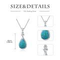 wholesale 925 Sterling Silver Metal Larimar Teardrop Pendant Necklace for Women - Natural Stone  Set-0-1