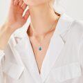 wholesale 925 Sterling Silver Metal Larimar Teardrop Pendant Necklace for Women - Natural Stone  Set-0-3