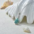 wholesale 925 Sterling Silver Metal Larimar Teardrop Pendant Necklace for Women - Natural Stone  Set-0-5