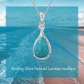 wholesale 925 Sterling Silver Metal Larimar Teardrop Pendant Necklace for Women - Natural Stone  Set-0-6