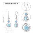 wholesale 925 Sterling Silver Blue Stone Infinity Dangle Earrings-0-1