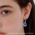 wholesale Sterling Silver Filigree Teardrop Earrings with Birthstone Leverback Jewelry Gifts for Women - Rhodium Plated-0-2
