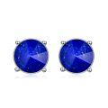 wholesale 925 Sterling Silver Round Lapis Lazuli Stud Earrings for Women-0-0