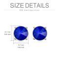 wholesale 925 Sterling Silver Round Lapis Lazuli Stud Earrings for Women-0-1