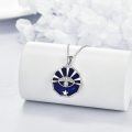 wholesale 925 Sterling Silver Blue Lapis Lazuli Star Evil Eye Pendant Necklace for Women-0-3