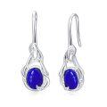 wholesale 925 Sterling Silver & Lapis Lazuli Drop Earrings - Elegant Fashion Jewelry for Women-0-0