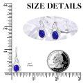 wholesale 925 Sterling Silver & Lapis Lazuli Drop Earrings - Elegant Fashion Jewelry for Women-0-1