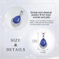 wholesale Sterling Silver Moonstone Cubic Zirconia Teardrop Pendant Necklace-0-1