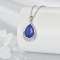 wholesale Sterling Silver Moonstone Cubic Zirconia Teardrop Pendant Necklace-0-3