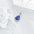 wholesale Sterling Silver Moonstone Cubic Zirconia Teardrop Pendant Necklace-0-4