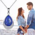 wholesale Sterling Silver Moonstone Cubic Zirconia Teardrop Pendant Necklace-0-5