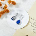 wholesale 925 Sterling Silver Drop Earrings w/Opal & Lapis Lazuli for Women's Gifts-0-4