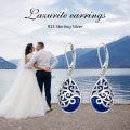 wholesale 925 Sterling Silver Drop Earrings w/Opal & Lapis Lazuli for Women's Gifts-0-5
