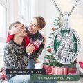wholesale 925 Sterling Silver Guardian Angel Protect Me Necklace with Green Stone and Religious Figures Pendant for Women Men  48 Chain Length-0-6