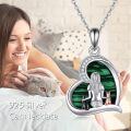 wholesale Sterling Silver Stone Cat Necklace Jewelry Gift for Women - Tri-Tone-0-3