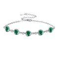 wholesale 925 Sterling Silver Green Malachite Heart-Shaped Bracelet for Women-0-0