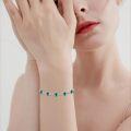 wholesale 925 Sterling Silver Green Malachite Heart-Shaped Bracelet for Women-0-2