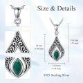 wholesale 925 Sterling Silver Malachite Filigree Teardrop Pendant Necklace for Women-0-1