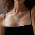 wholesale 925 Sterling Silver Malachite Filigree Teardrop Pendant Necklace for Women-0-2