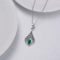 wholesale 925 Sterling Silver Malachite Filigree Teardrop Pendant Necklace for Women-0-4