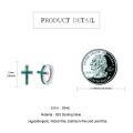 wholesale 925 Sterling Silver Green Malachite Cross Stud Hoop Earrings s for Women Girls-0-1