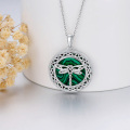 wholesale 925 Sterling Silver Green Malachite Celtic Knot Dragonfly Necklace Pendant s for Women Girlfriends-0-3