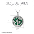 wholesale 925 Sterling Silver Green Malachite Round Celtic Knot Pendant Necklace s for Her-0-1