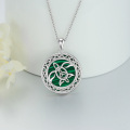 wholesale 925 Sterling Silver Green Malachite Round Celtic Knot Pendant Necklace s for Her-0-3
