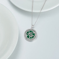 wholesale 925 Sterling Silver Green Malachite Round Celtic Knot Pendant Necklace s for Her-0-4