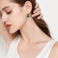 wholesale 925 Sterling Silver Malachite Green Oval Dangle Earrings - Elegant s for Women & Teenage Girls-0-2