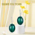 wholesale 925 Sterling Silver Malachite Green Oval Dangle Earrings - Elegant s for Women & Teenage Girls-0-6