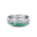 wholesale S925 Sterling Silver Mountain Malachite Stackable Ring-0-0