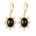 wholesale 925 Sterling Silver Filigree Earrings with Black Onyx Stone for Women-0-0