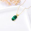 wholesale 925 Sterling Silver Plated Gold- Malachite Oval Pendant Necklace for Women - Valentines Gift-0-4