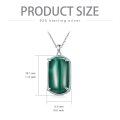wholesale 925 Sterling Silver Malachite Jade Necklace with Oval Green Stone Pendant and 18+2 Chain - Perfect Christmas/Birthday Gift for Her-0-1