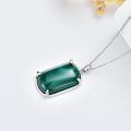 wholesale 925 Sterling Silver Malachite Jade Necklace with Oval Green Stone Pendant and 18+2 Chain - Perfect Christmas/Birthday Gift for Her-0-4