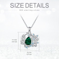 wholesale 925 Sterling Silver and Green Malachite Peacock Pendant Necklace - Women's  for Anniversaries & Birthdays-0-1