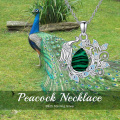 wholesale 925 Sterling Silver and Green Malachite Peacock Pendant Necklace - Women's  for Anniversaries & Birthdays-0-5