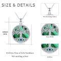 wholesale 925 Sterling Silver Green Moss Agate Evil Eye Tree of Life Pendant Necklace for Women Girls  Set-0-1