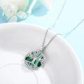 wholesale 925 Sterling Silver Green Moss Agate Evil Eye Tree of Life Pendant Necklace for Women Girls  Set-0-4
