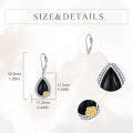 wholesale 925 Sterling Silver Black Onyx Teardrop Flower Pendant Necklace for Women Girls-0-1