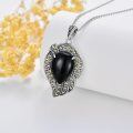 wholesale 925 Sterling Silver & Marcasite Teardrop Black Onyx Pendant Necklace Gift for Mom/Wife/Girlfriend-0-4
