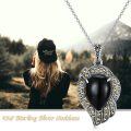 wholesale 925 Sterling Silver & Marcasite Teardrop Black Onyx Pendant Necklace Gift for Mom/Wife/Girlfriend-0-6