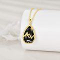 wholesale Gold 925 Sterling Silver Black Onyx Mountain & Bears Pendant Necklace for Women Gifts-0-3